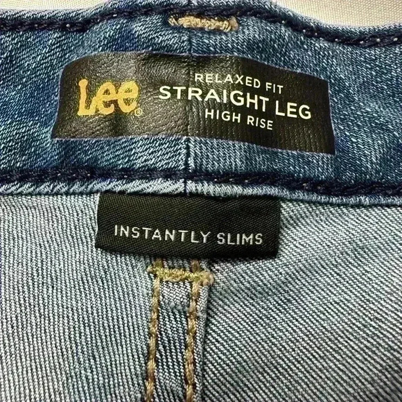 Lee Relaxed Fit Straight Leg, High Rise, Instantly Slim Jeans (Size 10) - Picture 9 of 9
